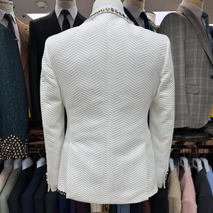 Người Đàn Ông Sang Trọng Phù Hợp Với Đám Cưới 3 Mảnh Thiết Lập <span class=keywords><strong>Handmade</strong></span> Mỏng Phù Hợp Với <span class=keywords><strong>Tuxedo</strong></span> Áo Khoác Vest Quần Cho Chú Rể Kinh Doanh Và Các Sự Kiện Đặc Biệt - Product Image 2