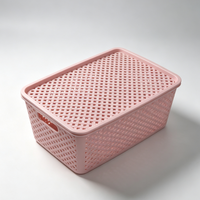 Panier de rangement en plastique épais multi-usages avec poignées, bac organisateur pour collations, jouets, articles divers, panier de rangement ménager