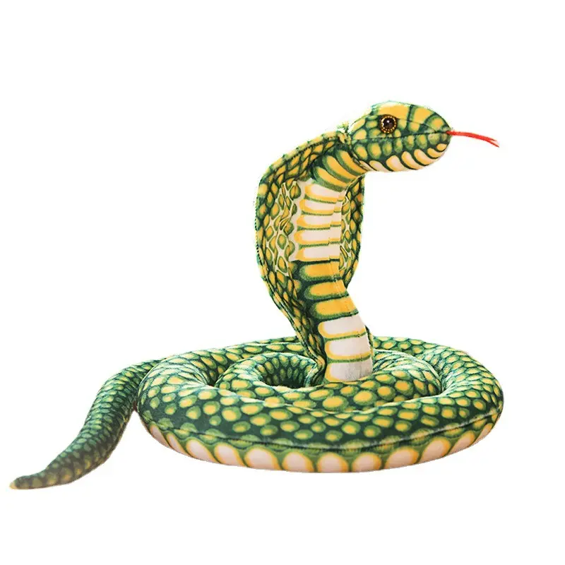 Schlange Kuscheltier Plüsch Riesen kobra Realistische Kinderspiel zeug Grün 67 Zoll 3Meter lebensechte Schlange Plüsch weiche Plüschtiere Peluche
