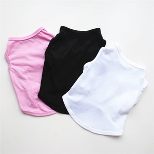 Chaleco para perro de algodón de color liso, ropa para mascotas para gatos y perros, tallas XS, S, M, L, blanco - Product Image 1