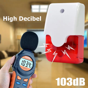 Populaire haut décibel filaire stroboscopique Mini sirène son LED clignotant alarme lumière rouge système d'alarme intérieur - Product Image 6