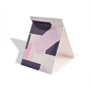 Promotional Printed <b>Rectangle</b> PU Leather Foldable Beauty Desktop Makeup <b>Mirror</b> with Gift Box - Product Image 1