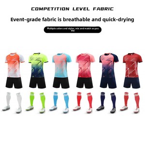 Ensemble <span class=keywords><strong>de</strong></span> maillots <span class=keywords><strong>de</strong></span> football Dry Fit pour adultes, rayures respirantes, vêtements <span class=keywords><strong>de</strong></span> football personnalisables avec nom et numéro, tenue pour équipe <span class=keywords><strong>junior</strong></span>, polyester/rayonne, <span class=keywords><strong>pas</strong></span> <span class=keywords><strong>cher</strong></span> - Product Image 1