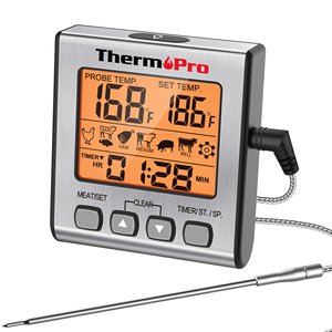 ThermoPro TP16U Thermomètre numérique pour la cuisson de la viande avec thermocouple, mode <span class=keywords><strong>minuteur</strong></span> intelligent et rétroéclairage - Product Image 1