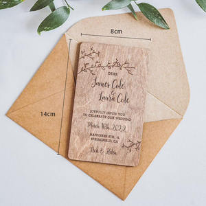 Carte d'<span class=keywords><strong>invitation</strong></span> de mariage de pays en bois <span class=keywords><strong>Invitation</strong></span> de remise des diplômes Accessoires de mariage - Product Image 1