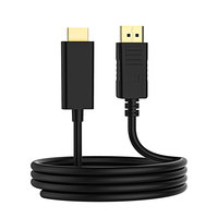 Câble HDMI 1080P vers DP 1.2 avec coque ABS, verrouillage par loquet, cuivre nu plaqué or pour PC, ordinateur portable, moniteur, projecteur