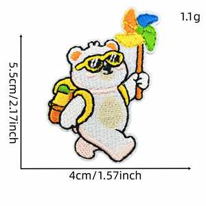 Patch thermocollant brodé à l'effigie de paysages mignons sur le thème du voyage : Soleil, Montgolfière, Arbre, Avion - Product Image 5