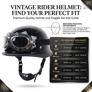 Duitse stijl motorfiets halfhelm open gezicht heren dames voor volwassenen, nieuwigheid halfhelm Cruiser Scooter Chopper S-XXL - Product Image 3