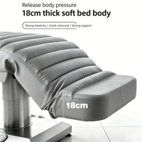 Table de massage moderne en acier inoxydable avec commande au pied intégrée, électrique, portable, 3 moteurs, lit de beauté pour soins du visage