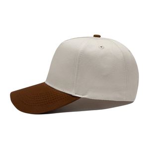 Casquettes de baseball unisexes entièrement personnalisées en gros, 5 panneaux, brodées, en tissu de coton, taille ajustable, bicolores, pour le sport - Product Image 4