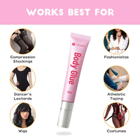 Colle corporelle invisible premium, imperméable et écologique de 20 ml, adhésif de mode à tenue forte toute la journée, sans danger pour la peau, pour tops bandeau fins