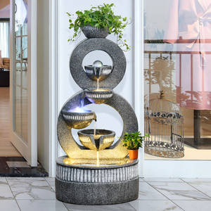 Fontaine d'eau moderne de luxe européenne en fibre de verre, résistante aux intempéries et étanche, ornement de sol, décoration intérieure, cadeau de pendaison de crémaillère - Product Image 3