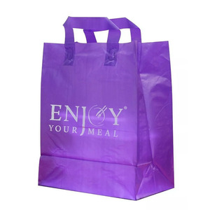 Tùy chỉnh in logo lấy đi túi bao bì thức ăn nhanh rõ ràng đáy vuông mua sắm túi nhựa có tay cầm - Product Image 4