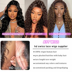 Tóc Giả Tóc Người Đóng Ren HD Pre-pluck, Tóc Giả Phía Trước Ren 13X4 13X6 Cho Phụ Nữ Da Đen, Tóc Brazil Tóc Giả Phía Trước Ren Hd Nhà Cung Cấp - Product Image 4