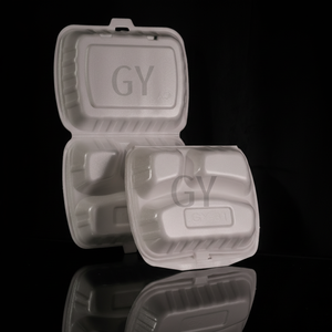 Caja para Alimentos, Caja de Tres Compartimentos, Caja Rectangular, Caja para Desayuno, Caja para Comida Rápida, Contenedores Desechables de Espuma para Alimentos, Caja para Almuerzo, Caja de Espuma - Product Image 5
