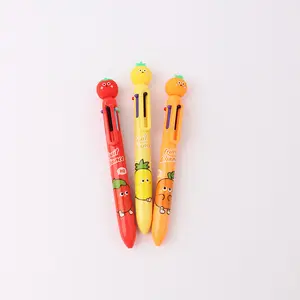 Penna a sfera con unione di frutta più penne a sfera a 6 colori per bambini regalo scuola forniture per ufficio cancelleria conto a mano
