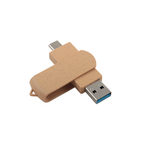 Kotak Hadiah Flash Drive USB 3.0 Terbuat Dari Jerami Gandum Ramah Lingkungan Kapasitas Flash Disk Pendrive 128Mb-128GB dengan Pilihan