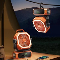 Direkt vom Hersteller: 20000mAh Akku-betriebener Elektrischer Wiederaufladbarer 3-Gang-Ventilator mit Licht, Fernbedienung und Bürstenlosem Motor für Camping