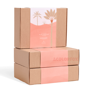 Caja de embalaje de joyería marrón corrugado personalizado, cajas de correo Biodegradable con funda - Product Image 2