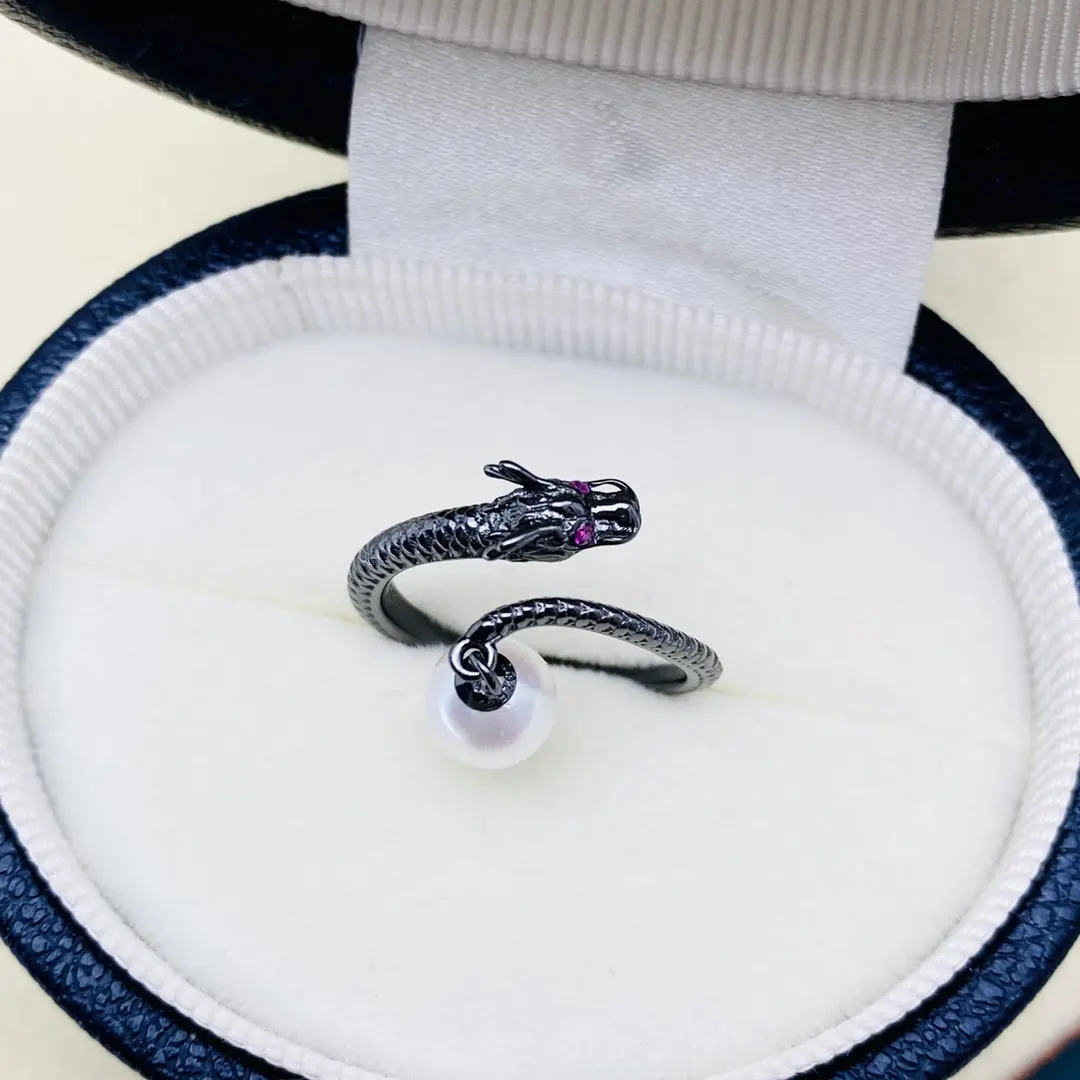 Anelli zodiacali 925 in argento donna personalizzati con grande anello di perle d'acqua dolce