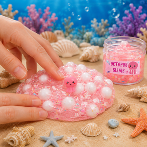 <span class=keywords><strong>Slime</strong></span> Crujiente Pre-elaborado <span class=keywords><strong>con</strong></span> Bolas de Espuma y Dijes de Animales Marinos, Juguete Sensorial Suave y Elástico para Aliviar el Estrés - Product Image 1