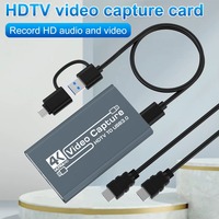 Tarjeta Capturadora de Video USB 3.0 para Juegos en Metal, 1080P 60fps 4K HDTV, Equipo de Transmisión en Vivo con 2 Cables para PC y Laptop