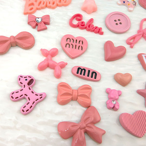 Cute Pink <b>Bow</b> Diy Jewelry Accessories Hair <b>Clips</b> Mixed Plastic Resin Craft Supplies Middle Size Manual Made - Product Image 3