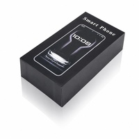 Boîte de téléphone portable de luxe haut de gamme avec logo personnalisé, écologique, recyclable, électronique grand public, texture papier minimaliste, or