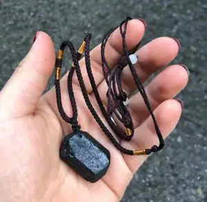 New product purity of 100% Natural black tourmaline Stone Pendant Energy chakra ms tomalin stone Rock specimens pendant