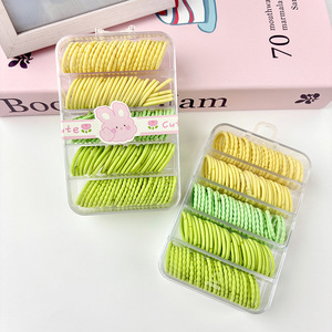 <b>Childrens</b> Hair <b>Ties</b> Matcha Five Compartment Box Yellow Green Cute Cartoon Daily Use - Product Image 4