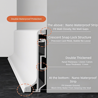 Rodapié Moderno Impermeable de Aluminio con Doble Tira Nano, Desmontable con Sistema de Encaje a Presión, 40mm 60mm, Rodapié de Aleación para Pared Interior