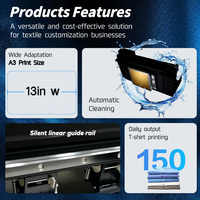 Impresora DTF Sunika F1080 A3 con Control por Aplicación, Sin Software RIP, Control por Smartphone, Impresión Remota Automática para Telas y Prendas