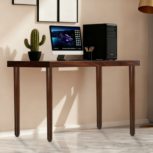 Pieds <span class=keywords><strong>de</strong></span> table ronds en bois <span class=keywords><strong>de</strong></span> noyer foncé <span class=keywords><strong>de</strong></span> 28,3 pouces (72 cm), assemblage facile, pieds <span class=keywords><strong>de</strong></span> table/bureau ronds en bois massif <span class=keywords><strong>de</strong></span> caoutchouc - Product Image 6