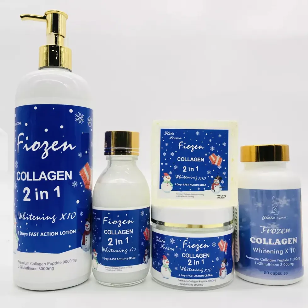 Private Label Frozen Collagen 2 in 1 crema viso schiarente sbiancante lozione per il corpo sbiancante per la cura della pelle miglior Set di crema sbiancante
