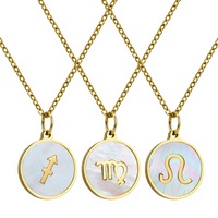 Collier pour femme en acier inoxydable plaqué or 18 carats, chaîne à maillons géométriques, tendance, initiales, poli miroir, hypoallergénique