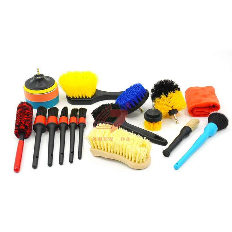 18 Pcs Household Car Wheel Cleaning Brush Yellow For Car Drill