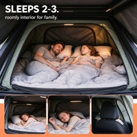 Tente de toit rigide 2-3 personnes, quatre saisons, pliable, imperméable, avec matelas, éclairage LED, ouverture automatique rapide et échelle