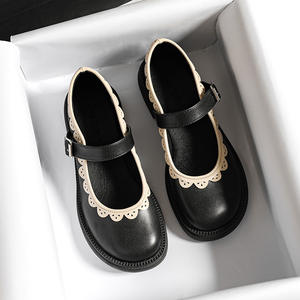 Ligne Vintage française Mary Jane chaussures femme été semelle épaisse tête ronde chaussure unique britannique grande taille petites chaussures en cuir - Product Image 6