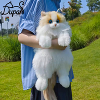 Sac à dos en peluche chat calico flamme moyen bleu kawaii DUPAN JK confortable unisexe pour toutes les saisons, sac à dos chat réaliste