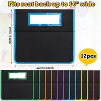 Pochettes pour chaises de classe, lot de 1, organisateur de dossier de chaise, rangement pour étudiants avec fente pour étiquette
