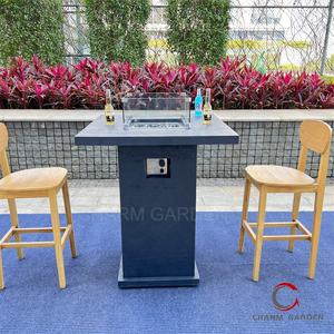 CHARM GARDEN Choix de l'architect - <span class=keywords><strong>Table</strong></span> de foyer extérieur portable en béton au gaz, style moderne, avec chauffage 65000 BTU - Product Image 3
