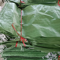 China produceert recyclebare groene PP geweven zakken van polypropyleen, leeg, 50KG 100kg, voor bouwafval, afval, zand, 55*95cm