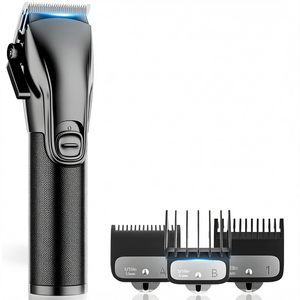 Tondeuse à cheveux professionnelle sans fil pour hommes avec lames en acier inoxydable et écran LCD – Kit de coupe de cheveux Fade - Product Image 1