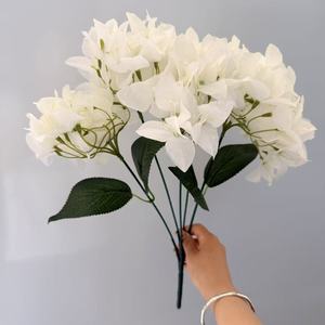 Dernier design – Branche de bougainvillier artificielle à 5 tiges, <span class=keywords><strong>fleurs</strong></span> en soie effet toucher réel, pour décoration d'arche de mariage et événements floraux - Product Image 3