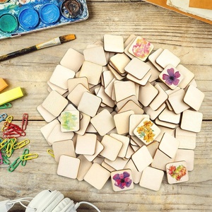 Laser Engraving <strong>Piece</strong> Blanks Natural Wooden Slices Unfinished Square <strong>Wood</strong> for DIY Craft Coaster Decoration - Product Image 4