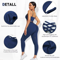 Ensemble de sport GC grande taille, soutien-gorge de sport push-up, leggings de yoga taille haute, extensible dans les 4 sens, évacuation de la transpiration, vêtements de sport pour femmes