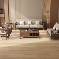 Ensemble de canapés en bois massif de noyer sud-américain de style nordique avec rangement, banquette de salon, design de luxe léger