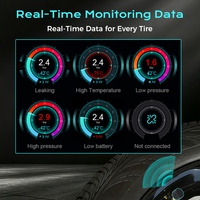 Système de surveillance de la pression des pneus sans fil TPMS pour voiture avec application mobile 2,4 GHz, alarme automatique, technologie BLE 5.0 universelle avec 4 capteurs