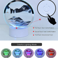 Lámpara LED de mesa giratoria con imagen de arena en 3D, luz de escritorio giratoria, reloj de arena de movimiento rápido, para mesita de noche