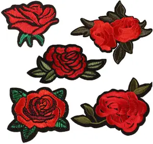 Butterfly Patches Rose Embroidery Patch Sunflowers Iron On Appliques Flowers Sew On Badges Logo